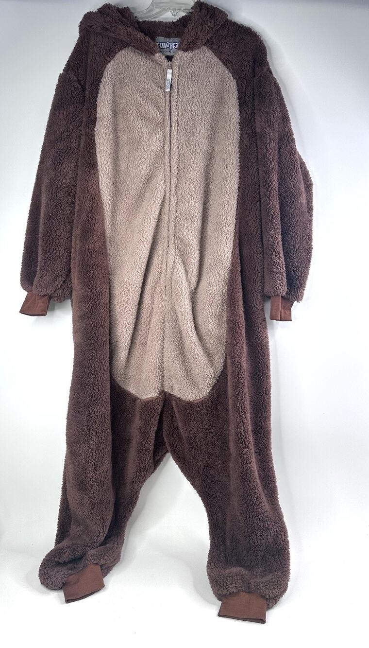 FUNZIEZ Bear One Piece Silver Lily Costume Pajamas Halloween Cozy High Pile L